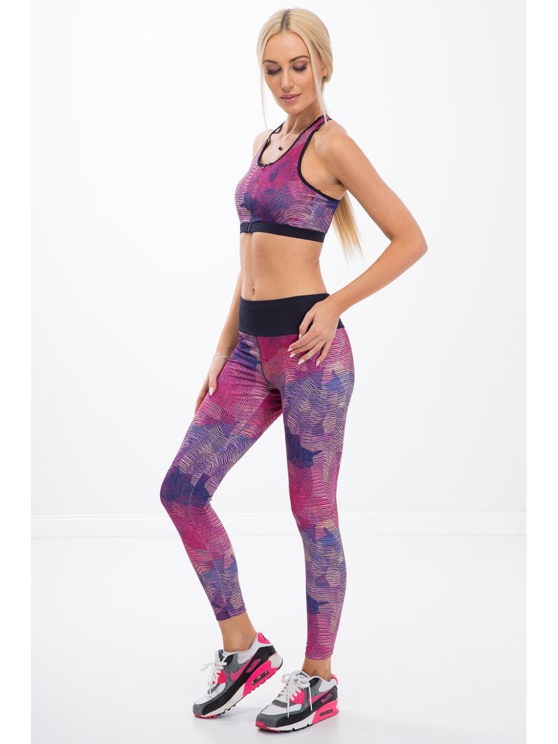 Pink and purple sports leggings H0011 - Online store - Boutique